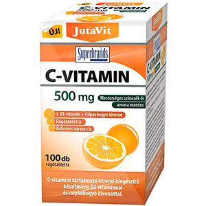 C-Vitamin + D3 rágótabletta 500mg 100db