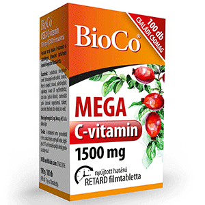 C-Vitamin Mega Retard 1500mg csipkebogyóval - 100db
