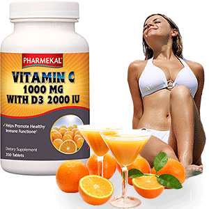 C-vitamin + D3-vitamin 1000mg/2000NE - 350db